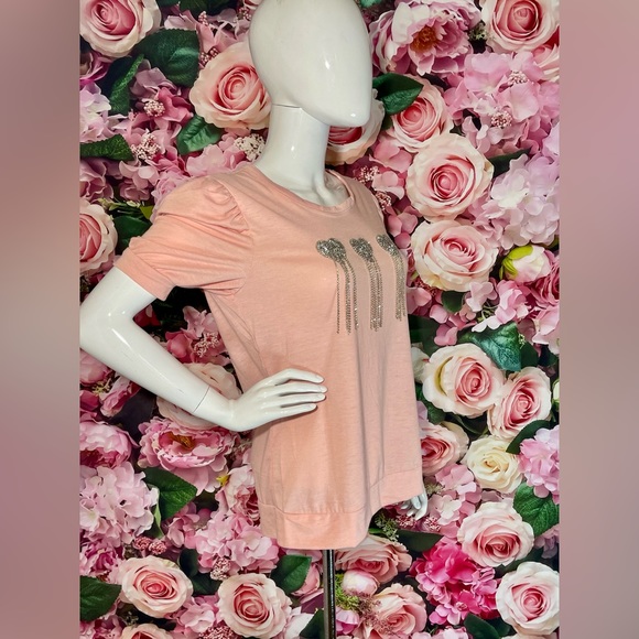 Madison Size Medium M Valentina Rhinestone Heart Tassels Pink Love Top NWT - Picture 9 of 12